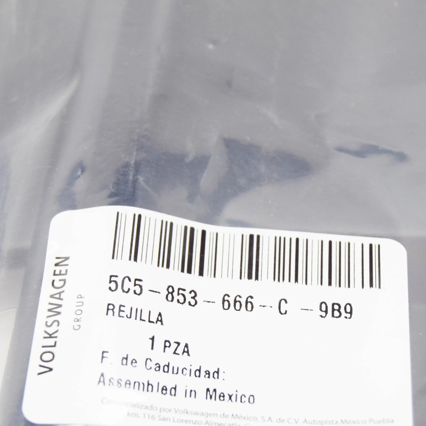 NEW VW BEETLE A5 FRONT BUMPER RIGHT GRILLE 5C5853666C 9B9 ORIGINAL