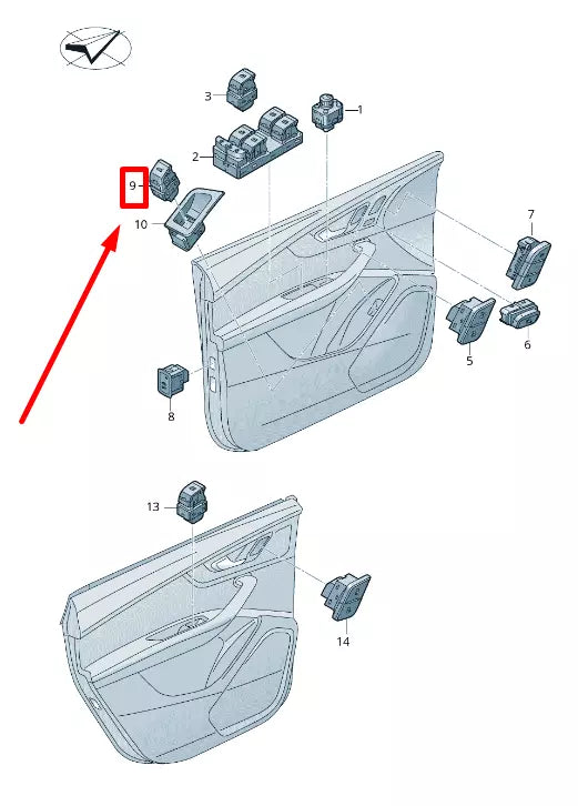 NEW AUDI A4 8W2,B9 TAILGATE LID OPEN SWITCH 4M0959831A5PR ORIGINAL
