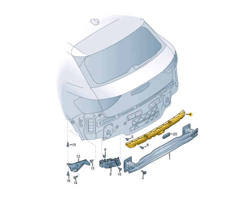 new audi a1 sportback gb rear bumper center bracket mount 82a807863 original