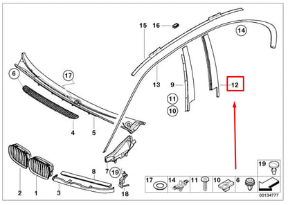 NEW BMW 3 E46 REAR LEFT DOOR WINDOW FRAME COVER 2695289 51342695289 ORIGINAL