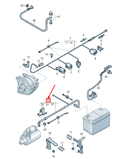 new volkswagen t-roc a11 positive battery cable 5q0971228a original