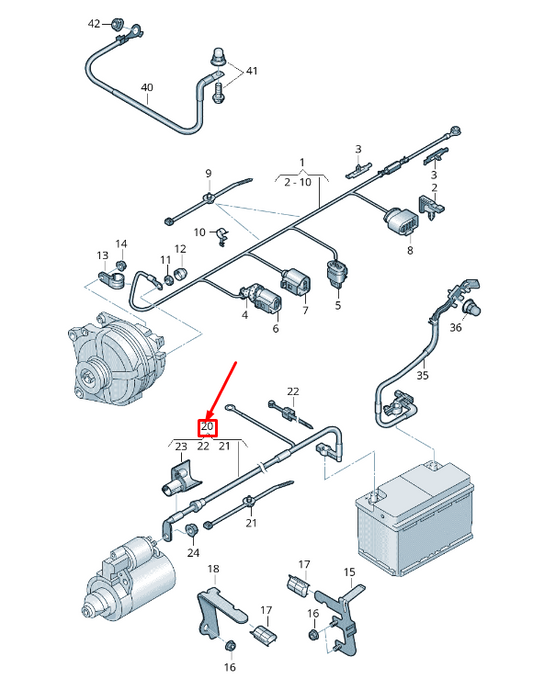 new volkswagen t-roc a11 positive battery cable 5q0971228a original