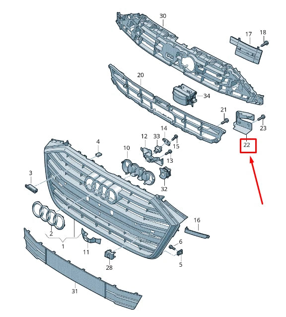 NEW AUDI A8 4N RIGHT RADIATOR SUPPORT AIR DUCT 4N0807158