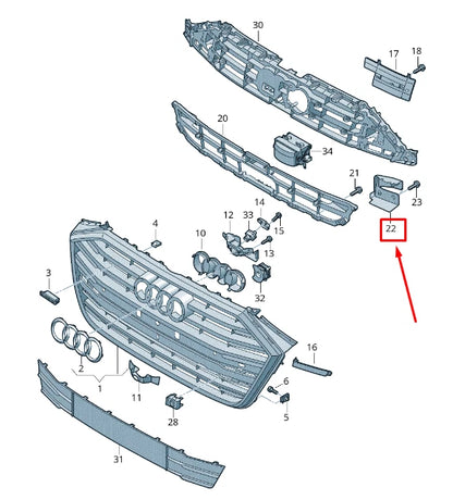 NEW AUDI A8 4N RIGHT RADIATOR SUPPORT AIR DUCT 4N0807158