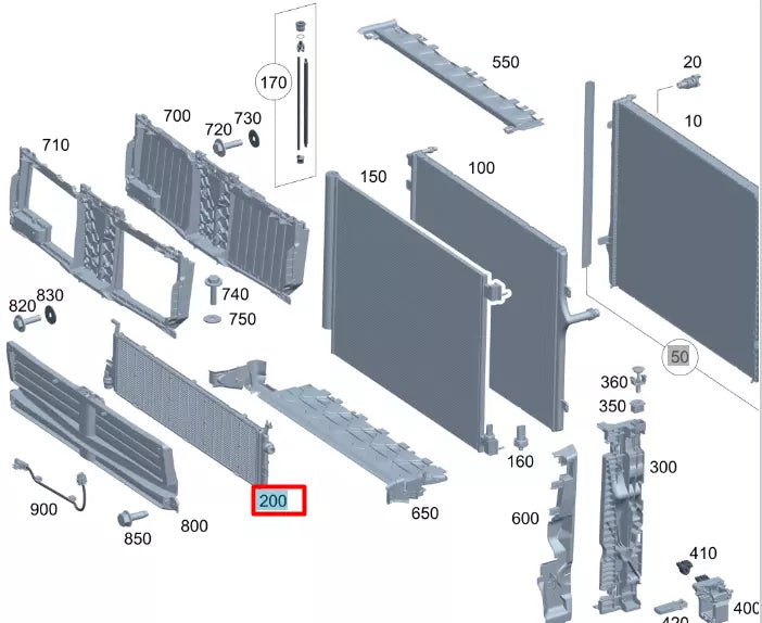 NEW MERCEDES-BENZ S W223 COOLANT RADIATOR A0995009500 ORIGINAL