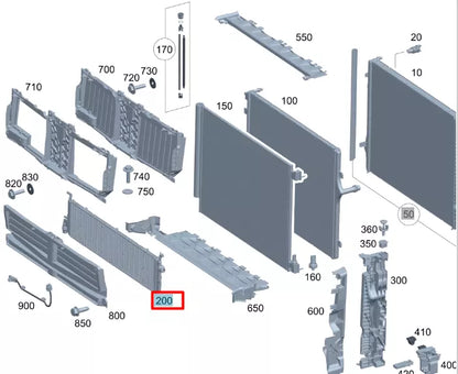 NEW MERCEDES-BENZ S W223 COOLANT RADIATOR A0995009500 ORIGINAL