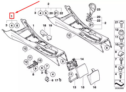 NEW BMW 1 CABRIO E88 CENTRE CONSOLE COVER 9169509 51169169509 ORIGINAL