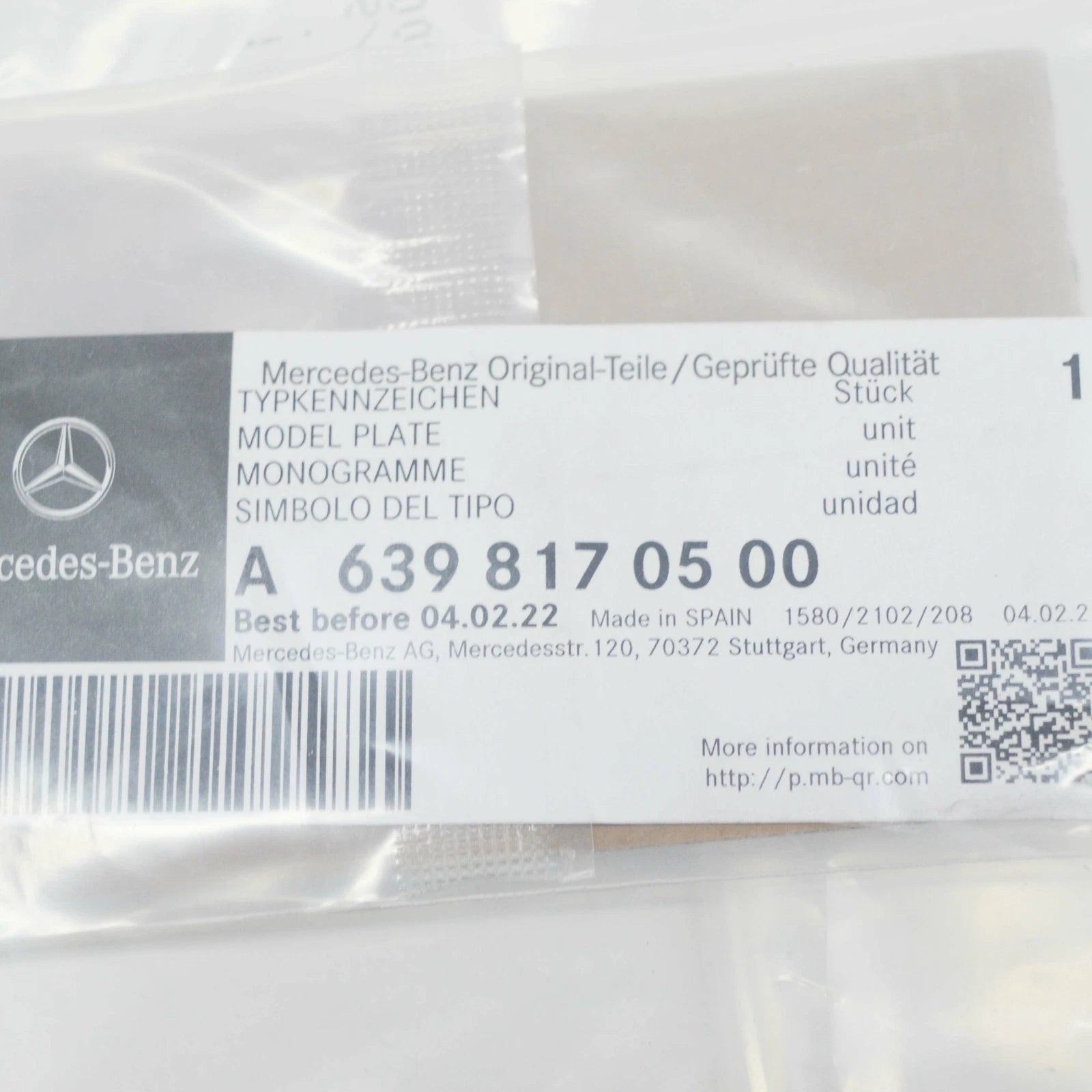 NEW MERCEDES-BENZ VITO W639 REAR PANEL DOOR BADGE A6398170500 ORIGINAL