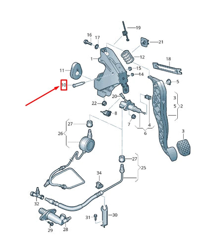 NEW VW TRANSPORTER VI T6 CLUTCH PEDAL SHAFT 7H0721429A