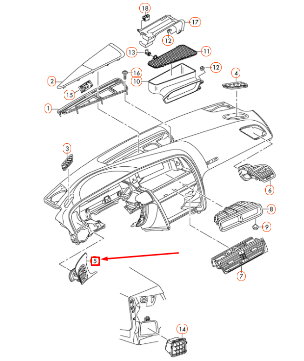 new audi q5 8r dashboard left fresh air vent lhd 8r1820901lwvf original