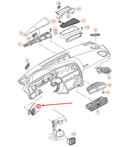 new audi q5 8r dashboard left fresh air vent lhd 8r1820901lwvf original