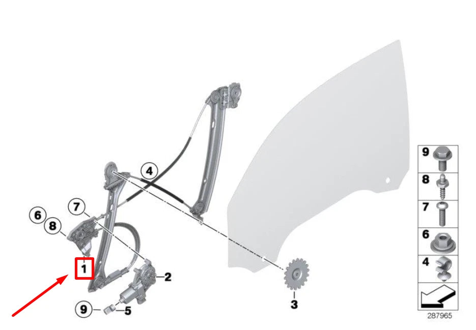 NEW BMW 2 F23 FRONT RIGHT DOOR WINDOW REGULATOR 7292120 51337292120 ORIGINAL