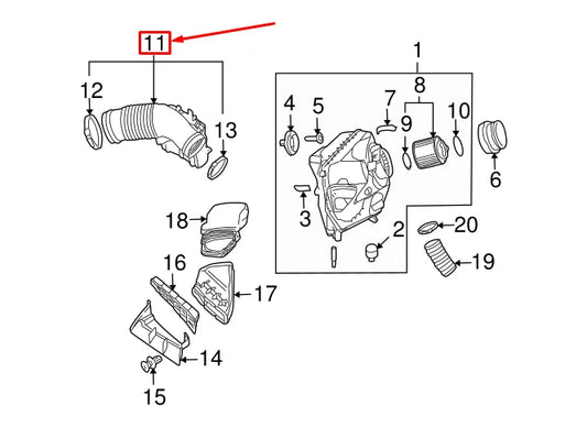 NEW AUDI A6 AVANT C6 INTAKE THROTTLE BODY HOSE 06E129629P ORIGINAL
