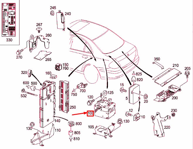 NEW MB E W211 TRUNK TOP LEFT CONTROL MODULE BRACKET A2115457940 ORIGINAL