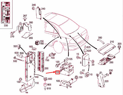 NEW MB E W211 TRUNK TOP LEFT CONTROL MODULE BRACKET A2115457940 ORIGINAL