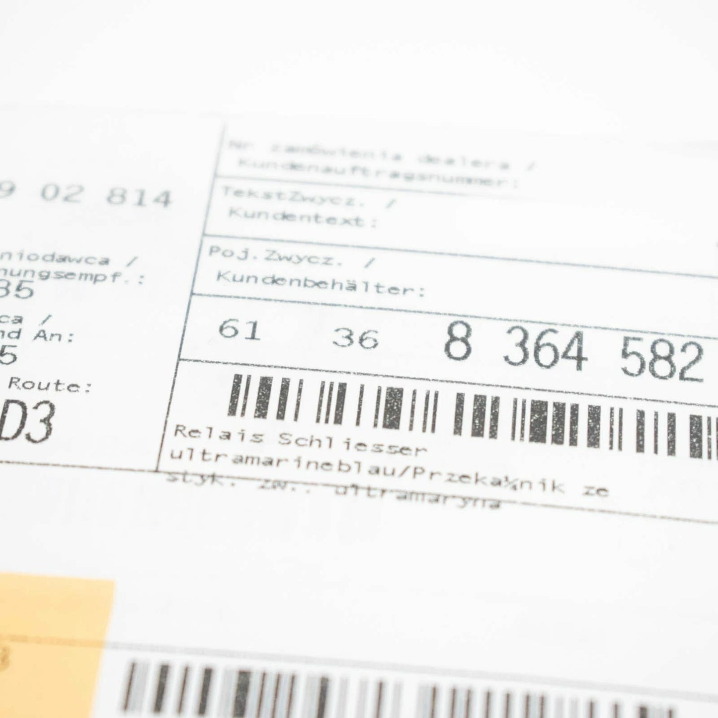 NEW BMW 3 E46 MAKE CONTACT ULTRA NAVY BLUE RELAY 61368364582 8364582 ORIGINAL