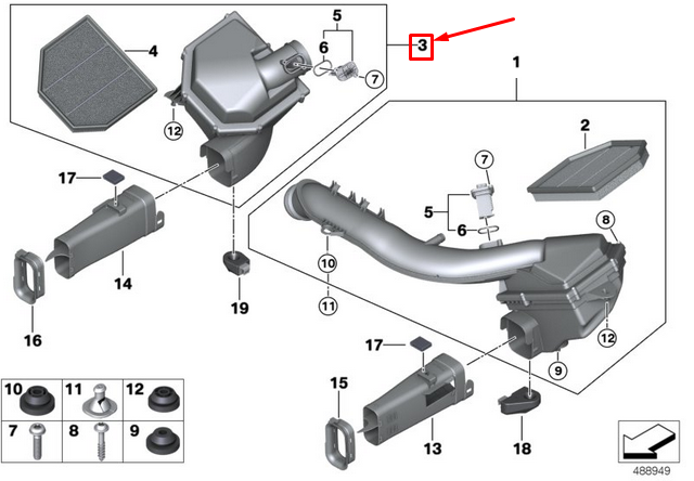 new bmw m2 coupe f87 right air filter and housing assembly 13717846268 original