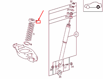 new mercedes-benz slk r170 rear coil spring shim a2103250284 original