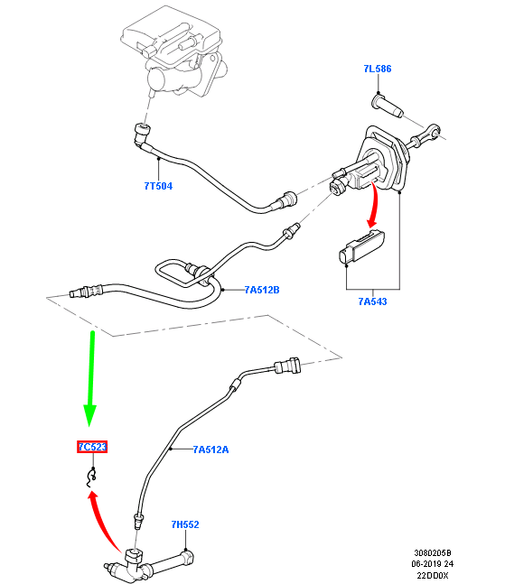 new ford mondeo mk4 clutch cylinder retainer 95vw-7c523-aa 1007297 original