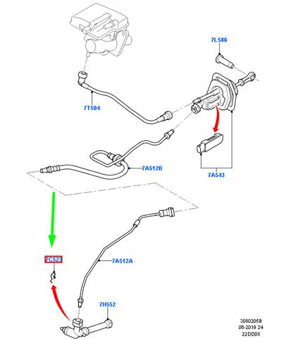 new ford mondeo mk4 clutch cylinder retainer 95vw-7c523-aa 1007297 original
