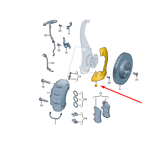 NEW VW TOUAREG 7P FRONT RIGHT BRAKE DISC PROTECTION 7P0615312B ORIGINAL