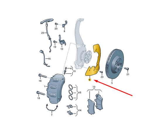 NEW VW TOUAREG 7P FRONT RIGHT BRAKE DISC PROTECTION 7P0615312B ORIGINAL
