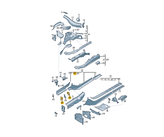 NEW AUDI A4 B9 AVANT FENDER INNER REAR RAIL BRACKET 8W0802504A ORIGINAL