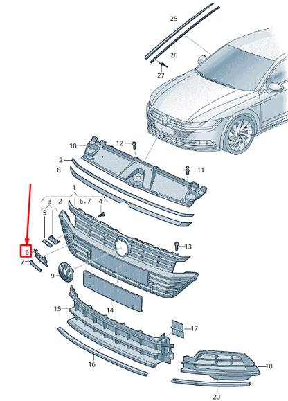 new vw arteon 3h front bumper towing eye cap 3g8807241041 original