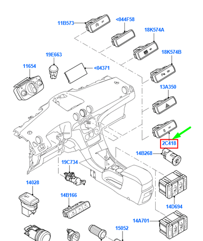 new ford mondeo mk4 transmission selector switch 6m2t-2c418-ae 1556680 original