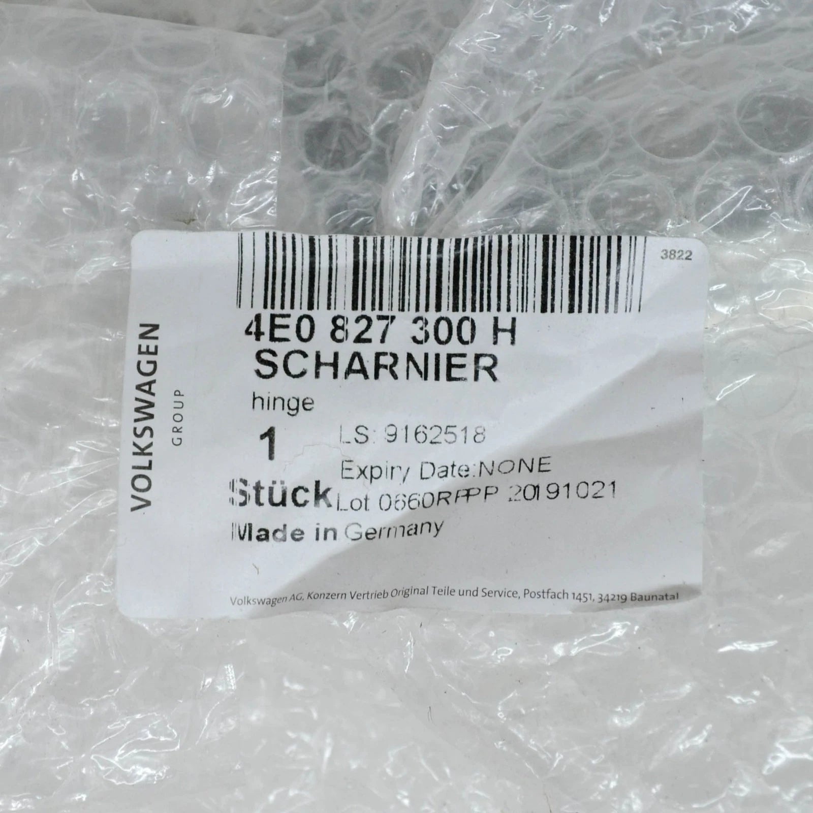 NEW AUDI A8 D3 4E RIGHT TAILGATE HINGE 4E0827300H ORIGINAL