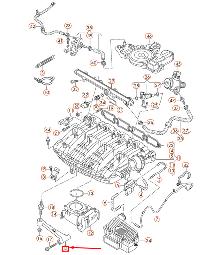 NEW AUDI A1 8X INTAKE MANIFOLD SUPPORT ARM 06L129723C ORIGINAL
