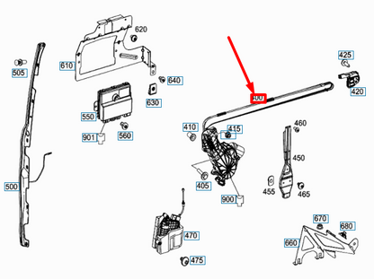 new mercedes-benz vito w447 rear left door actuation a4477603400 original