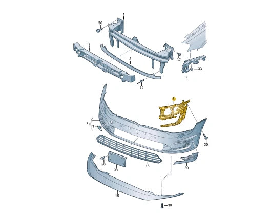 NEW VOLKSWAGEN GOLF MK7 5G FRONT RIGHT BUMPER BRACKET 5GE807724B