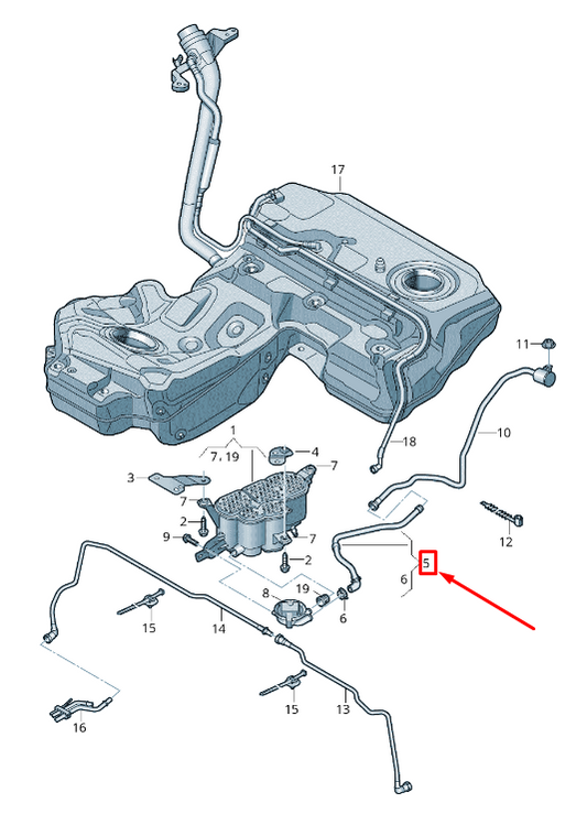 NEW AUDI RS7 SPORTBACK 4G EVAPORATIVE EMISSION BREATHER LINE 4G0201997AK