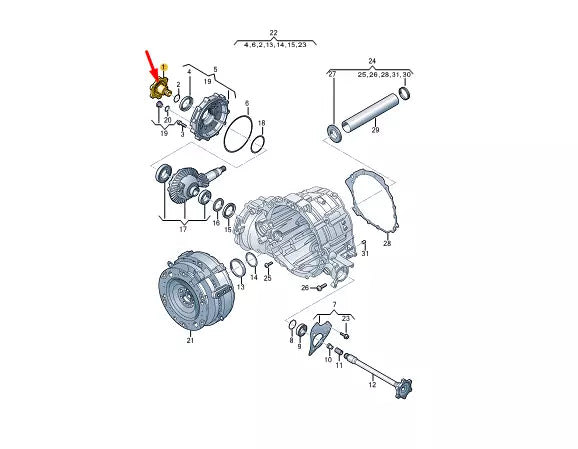 NEW AUDI A6 AVANT C6 DIFFERENTIAL FLANGED SHAFT 0B6409356B ORIGINAL