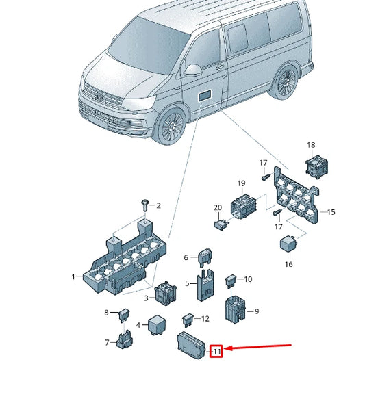 NEW VW TRANSPORTER VI T6 FUSE HOLDER 12 PIN 8K0937501
