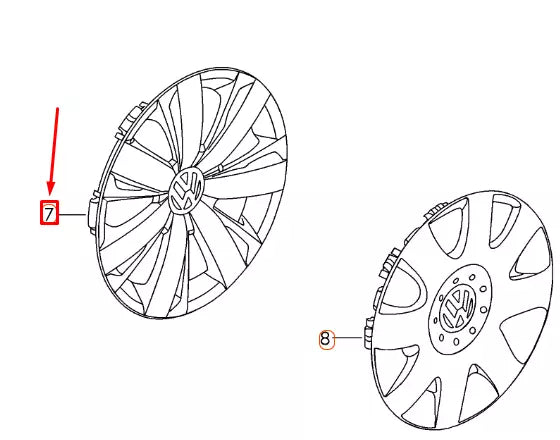 NEW VW JETTA A6 WHEEL HUB COVER 5C0601147AQLV ORIGINAL