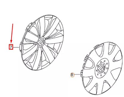 NEW VW JETTA A6 WHEEL HUB COVER 5C0601147AQLV ORIGINAL
