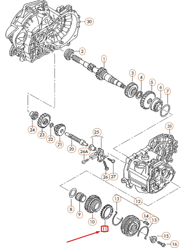 NEW AUDI A3 8P 5TH GEAR SYNCHRONIZER RING 02J311295C