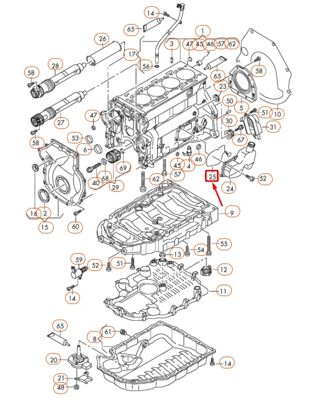 NEW AUDI A3 8P CRANKCASE OIL SEPARATOR GASKET 06H103517D ORIGINAL