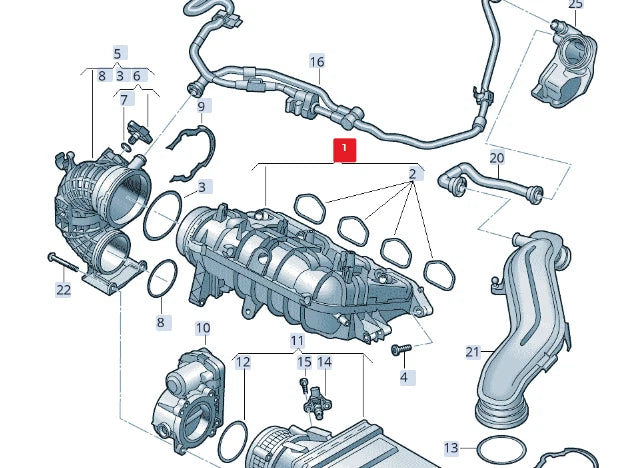 NEW AUDI A1 SPORTBACK GBA INTAKE MANIFOLD 05E129709F ORIGINAL