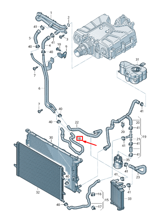 new audi a8 4h radiator coolant hose 4h0121060j original