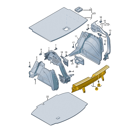 new audi a1 sportback gba rear cross panel trim 82a8634714pk original