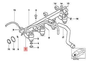 NEW BMW E34 E36 E46 Z3 FUEL INJECTION VALVE HOSE ELBOW 1438216 13531438216