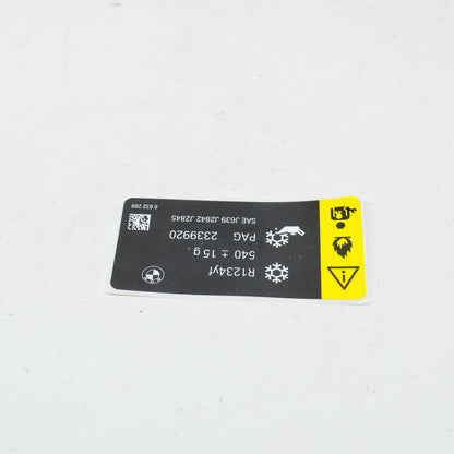 NEW BMW 2 CABRIO F23 COOLANT LABEL 540/-10G 71236832289 6832289 ORIGINAL