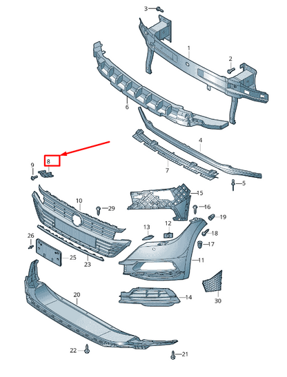 new vw arteon 3h radiator grille bracket 3g8853203a original