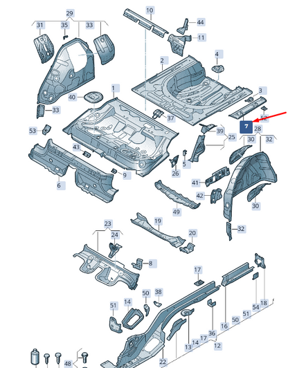 new skoda superb mk3 rear left bottom plate 3q0802091a original