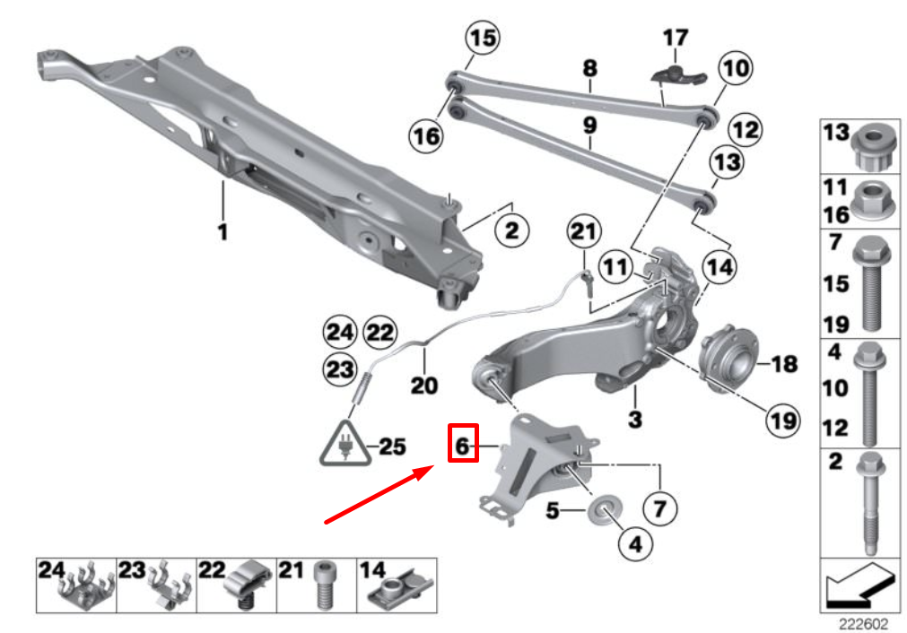 new mini countryman r60 rear right trailing arm bracket 33309807100 original
