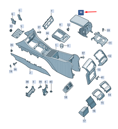 new skoda superb mk3 console armrest 3v0864207asi4 original
