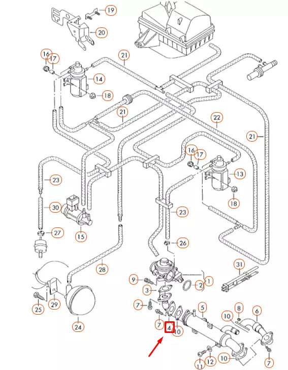 NEW AUDI A3 8L EGR CONNECTING PIPE 038131521AT ORIGINAL